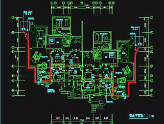某单层SPA温泉会所电气设计CAD施工图，温泉电气CAD图纸下载