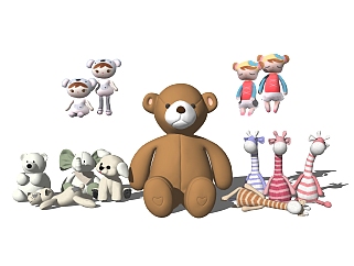 现代儿童布偶玩具免费<em>su模型</em>，玩具草图大师模型下载