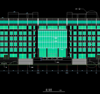 某大学图书馆建筑施工图，图书馆cad设计图纸下载