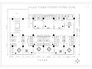 台北风咖啡厅装修方案CAD图纸下载