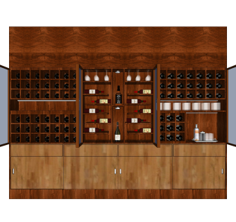 欧式酒柜草图大师模型，酒柜su模型下载