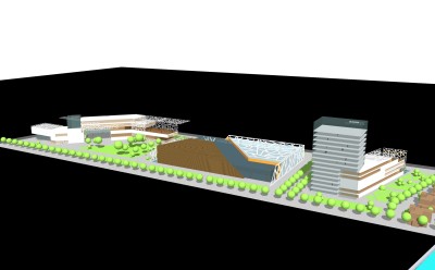 现代商业综合体草图大师模型，商业街sketchup模型免费下载