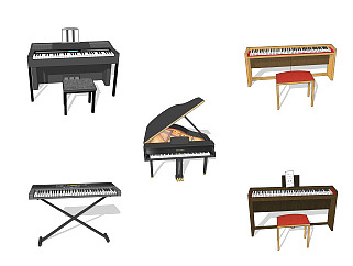现代<em>钢琴</em>草图大师模型，<em>钢琴</em>sketchup模型下载