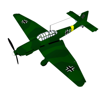 德国JU-87斯卡图俯冲轰炸机草图大师模型，战斗机SU模型下载