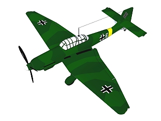 德国JU-87斯卡图俯冲<em>轰炸</em>机草图大师模型，战斗机SU...