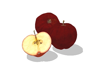 现代<em>苹果</em>草图大师模型，水果SU模型下载