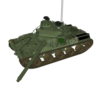 现代AMX-30B2主战坦克草图大师模型，主站坦克sketchup模型