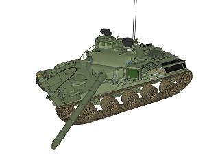 现代AMX-30B2<em>主战坦克</em>草图大师模型，主站坦克sketchup...