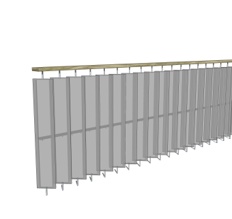 现代栏杆SU模型，栏杆SKB文件下载