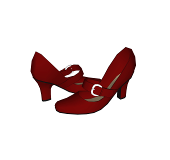 现代粗高跟鞋草图大师模型,服装店衣架su模型下载