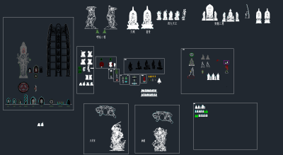 全套精致佛卡佛像CAD图纸，佛像擦地图纸下载