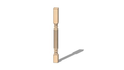 小径槽古罗马柱草图大师模型，小径槽古罗马柱sketchup模型下载