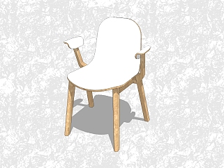 现代白色创意<em>小</em>座椅su模型，<em>休闲椅</em>草图大师模型下载