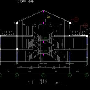 三层双拼别墅施工图，别墅CAD设计图纸下载