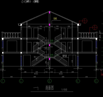 三层双拼别墅施工图，别墅CAD设计图纸下载