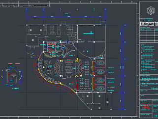 泰斯特西餐厅CAD施工图，西餐厅CAD建筑图纸下载