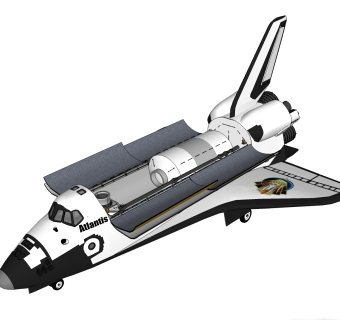 现代航天飞机草图大师模型，航天飞机sketchup模型下载