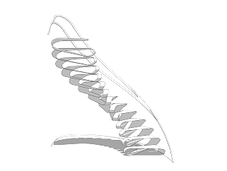 现代<em>弧形楼梯</em>草图大师模型，<em>弧形楼梯</em>sketchup模型免费...
