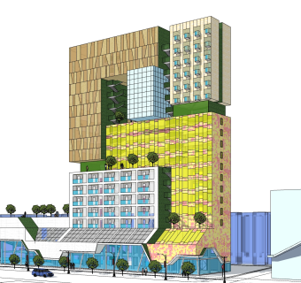 现代高层办公楼草图大师模型，高层办公楼sketchup模型免费下载