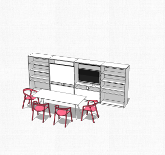 会议桌草图大师模型，会议桌sketchup模型，会议桌su素材下载