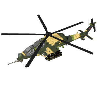 土耳其T-129武装直升机草图大师模型，直升机SU模型下载
