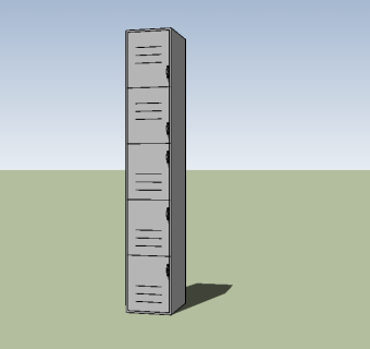 现代简约工业风储物柜草图大师模型，储物柜sketchup模型下载
