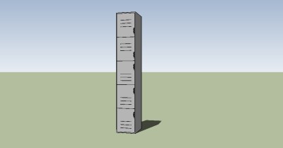 现代简约工业风储物柜草图大师模型，储物柜sketchup模型下载