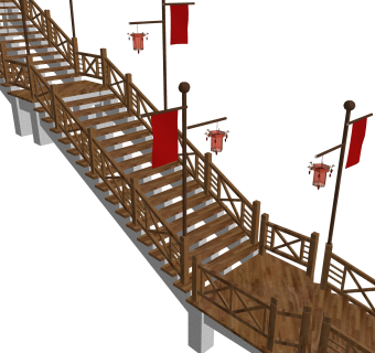 现代栈道SU模型，栈道SKB文件下载