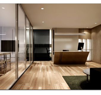 现代融海投资办公空间CAD施工图，办公空间CAD施工图纸下载