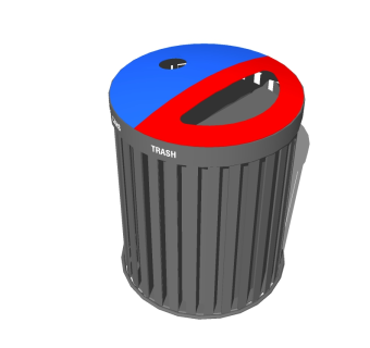 现代金属垃圾桶草图大师模型，垃圾桶SU模型下载