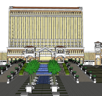 豪华酒店草图大师模型下载、豪华酒店su模型下载
