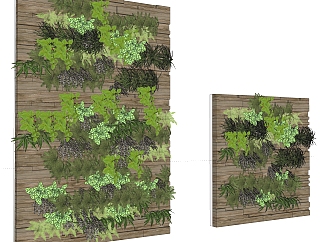 垂直绿化植物墙su模型下载，绿植<em>背景墙</em>草图大师模型