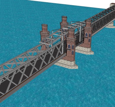 现代桥梁草图大师模型下载，sketchup桥梁su模型分享