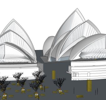 约恩·乌松悉尼歌剧院草图大师模型下载、悉尼歌剧院su模型下载