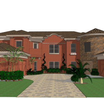 欧式独栋别墅草图大师模型，sketchup别墅su模型下载