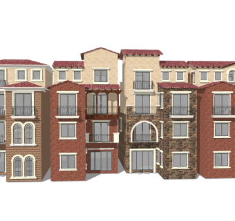 现代别墅外观草图大师模型，别墅外观sketchup模型免费下载