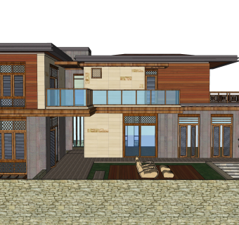 欧式别墅外观草图大师模型，SU模型免费下载
