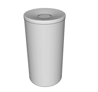 现代金属垃圾桶草图大师模型，垃圾桶SU模型下载