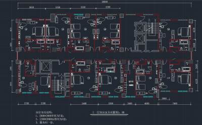 现代宾馆客房建筑图，宾馆CAD施工图纸下载