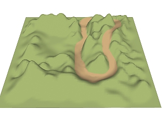 <em>自然</em>地形草图大师模型，地形SKP模型下载