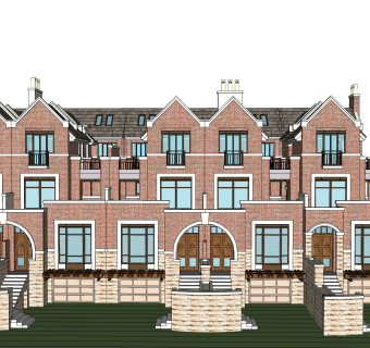 欧式别墅外观草图大师模型，SU模型免费下载