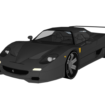 现代跑车草图大师模型，现代跑车sketchup模型，跑车su素材下载