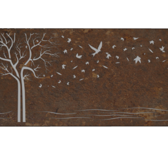 现代树枝图案锈板草图大师模型，锈板su模型下载