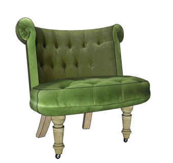 欧式布艺单人沙发sketchup模型，客厅布艺沙发su模型下载