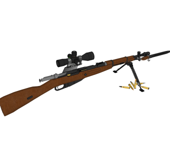 卡宾枪 sketchup模型，卡宾枪skp模型下载