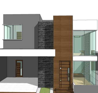 现代风格别墅su模型，别墅sketchup模型下载