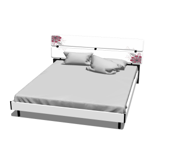 现代单人床免费su模型，单人床草图大师模型下载