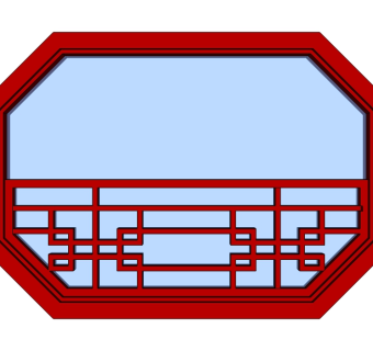 中式窗草图大师模型，窗户sketchup模型下载