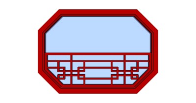 中式窗草图大师模型，窗户sketchup模型下载