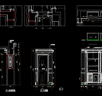 古典墙板CAD尺寸图，墙板CAD施工图下载